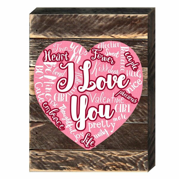 Clean Choice I Love You Heart Art on Board Wall Decor CL3497767